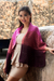 Silk scarf, 'Wine Evolution' - Handmade Pink and Burgundy Tie Dye Silk Scarf