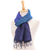Silk scarf, 'Blues Evolution' - Blue and Purple Tie Dye Thai Silk Scarf (image 2) thumbail