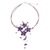 Amethyst and garnet flower necklace, 'Refinement' - Handmade Amethyst and Garnet Floral Necklace thumbail