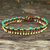Brass anklet, 'Green Dancer' - Brass Anklet Green Serpentine Artisan Crafted Jewelry (image 2) thumbail