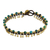 Brass anklet, 'Green Dancer' - Brass Anklet Green Serpentine Artisan Crafted Jewelry thumbail
