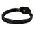 Men's leather wristband bracelet, 'Night World' - Handcrafted Black Braided Leather Bracelet for Men thumbail