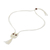Cotton macrame pendant necklace, 'White Owl' - Handcrafted Thai Macrame Bird necklace (image 2b) thumbail