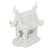 Wood spirit house, 'Lanna White Temple' - Handcrafted Buddhist Spirit House Sculpture