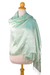Rayon and silk blend shawl, 'Mandarin Mint' - Green Floral Damask Shawl