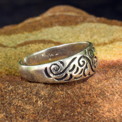 Sterling silver toe ring, 'Monkey Walk' - Toe Ring in Sterling Silver Thai Artisan Jewelry