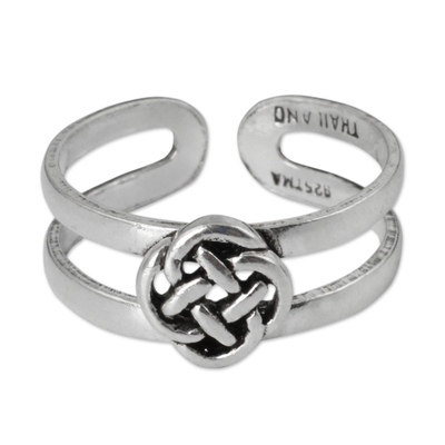 Lucky Knot Toe Ring Sterling Silver Artisan Jewelry