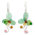 Aventurine floral earrings, 'Glistening Clover' - Multi-gemstone Green Earrings Thai Artisan Jewelry thumbail