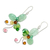 Aventurine floral earrings, 'Glistening Clover' - Multi-gemstone Green Earrings Thai Artisan Jewelry (image 2c) thumbail