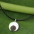 Men's wood necklace, 'Everlasting Moon' - Indian Elm on Sterling Silver Necklace for Men Jewellery