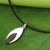 Men's wood necklace, 'Everlasting Leaf' - Indian Elm on Sterling Silver Necklace for Men Jewelry (image 2) thumbail