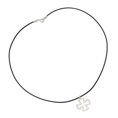 Men's sterling silver cross necklace, 'Crusaders' - Sterling Silver Cross Necklace for Men Jewellery