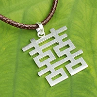 Featured review for Mens sterling silver pendant necklace, Double Happiness