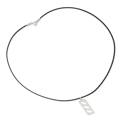 Men's sterling silver pendant necklace, 'No Leaf Unturned' - Artisan Crafted Sterling Silver Necklace for Men