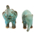 Ceramic figurines, 'Thai Greetings' (pair) - Artisan Crafted Ceramic Figurines Blue Elephants (pair) (image 2b) thumbail