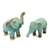 Ceramic figurines, 'Thai Greetings' (pair) - Artisan Crafted Ceramic Figurines Blue Elephants (pair) (image 2c) thumbail