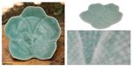 Celadon ceramic serving plate, 'Light Blue Vanda' - Floral Celadon Ceramic Serving Plate