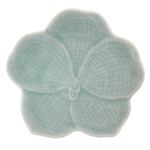 Celadon ceramic serving plate, 'Light Blue Vanda' - Floral Celadon Ceramic Serving Plate