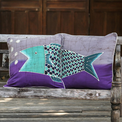 Baumwoll-Batik-Kissenbezüge, (Paar) - Handgefertigte Batik-Kissenbezüge aus Baumwolle (Paar)