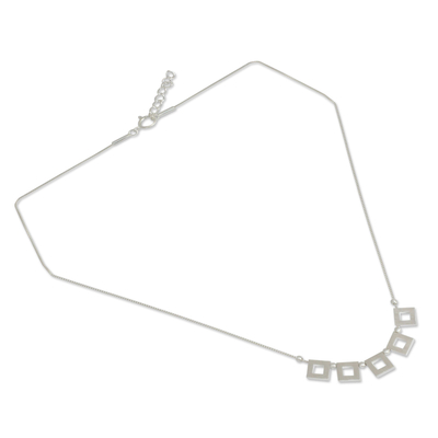 Sterling silver pendant necklace, 'Plane Geometry' - Necklace with Sterling Silver