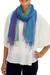 Silk scarves, 'Blue Fantasy' (pair) - Fair Trade Hand Spun Silk Scarves (Pair) thumbail