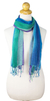 Silk scarves, 'Blue Fantasy' (pair) - Fair Trade Hand Spun Silk Scarves (Pair)