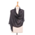 Silk blend scarf, 'Black Harmony' - Handwoven Cotton and Silk Scarf (image 2a) thumbail