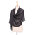 Silk blend scarf, 'Black Harmony' - Handwoven Cotton and Silk Scarf (image 2c) thumbail