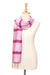 Silk and cotton scarf, 'Rose Harmony' - Handwoven Pink Cotton and Silk Scarf