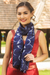 Silk scarf, 'Sapphire Mystique' - Silk Scarf from Thailand (image 2) thumbail