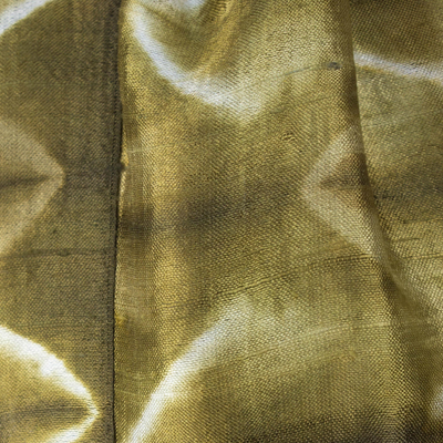 Silk scarf, 'Olive Mystique' - Silk Tie Dye Scarf from Thailand