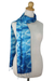 Silk scarf, 'Azure Mystique' - Silk Tie Dye Scarf from Thailand