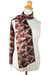 Silk scarf, 'Cocoa Mystique' - Fair Trade Silk Tie Dye Scarf from Thailand
