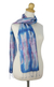 Silk scarf, 'Azure Thai River' - Blue and Pink Tie Dye Silk Scarf (image 2b) thumbail