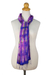 Silk scarf, 'Purple Thai River' - Tie Dye Purple and Pink Silk Scarf from Thailand (image 2a) thumbail