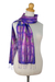 Silk scarf, 'Purple Thai River' - Tie Dye Purple and Pink Silk Scarf from Thailand (image 2c) thumbail
