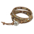 Jasper wrap bracelet, 'Inner Balance' - Jasper and Leather Wrap Bracelet Thai Artisan Jewelry thumbail