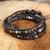 Jasper wrap bracelet, 'Inner Nature' - Multi-colored Jasper and Leather Wrap Bracelet (image 2) thumbail
