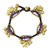 Brass charm bracelet, 'Fortune's Melody' - Elephant and Bell Charm Bracelet in Purple Quartz and Brass (image 2a) thumbail