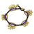 Brass charm bracelet, 'Fortune's Melody' - Elephant and Bell Charm Bracelet in Purple Quartz and Brass (image p215345) thumbail