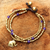 Brass beaded bracelet, 'Purple Elephant Charm' - Brass Bracelet Purple-color Gems Beaded Jewelry (image 2) thumbail