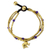 Brass beaded bracelet, 'Purple Elephant Charm' - Brass Bracelet Purple-color Gems Beaded Jewelry (image 2a) thumbail