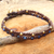Lapis lazuli braided bracelet, 'Blue Boho Chic' - Brass Bracelet Lapis Lazuli Braided Jewelry (image 2) thumbail