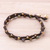 Brass braided bracelet, 'Green Boho Chic' - Brass Bracelet Green Brown Gems Braided Jewelry (image 2b) thumbail