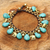 Brass charm bracelet, 'Siam Legacy' - Brass Beaded Turquoise Colored Elephant Bracelet (image 2) thumbail