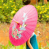 Saa paper parasol, 'Rose Chiang Mai Floral'