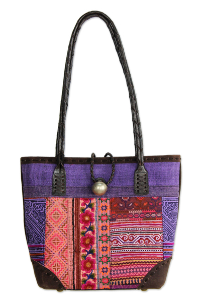 Purple Tribal Patchwork Handbag from Thailand - Purple Tribal Patchwork ...