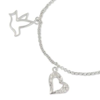 Sterling silver charm bracelet, 'Inspiring' - Handmade Sterling Silver Charm Bracelet
