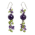 Peridot and amethyst beaded earrings, 'Spring Iris' - Peridot and Amethyst Beaded Earrings from Thailand (image 2a) thumbail