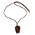 Leather and tiger's eye pendant necklace, 'Wild Nature' - Leather and Tiger's Eye Artisan Crafted Necklace (image 2a) thumbail